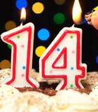Свечи 14 лет на торте 