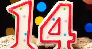 Свечи 14 лет на торте 